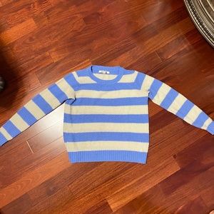 Forever 21 Blue and White Long Sleeve Sweater S